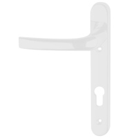 ASEC 92 Lever/Lever UPVC Furniture - 220mm Backplate White
