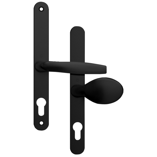 ASEC 68mm Lever Pad UPVC Door Furniture With Snib Black - Click Image to Close