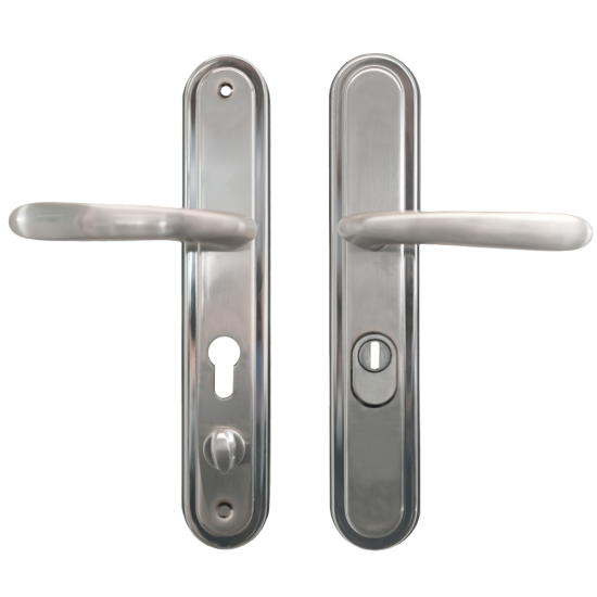 HOOPLY 201208 Lever Door Handle 68mm Centres C/W Snib Right Hand - Click Image to Close