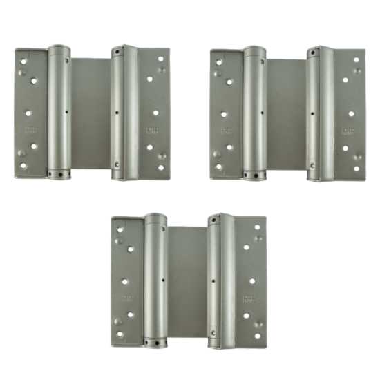 LIOBEX Fire Rated Double Action Spring Hinges C/W Intumescent 150mm FD30 (3 Hinges) - Click Image to Close