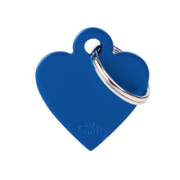 SILCA My Family Heart Shape ID Tag With Split Ring Small Blue