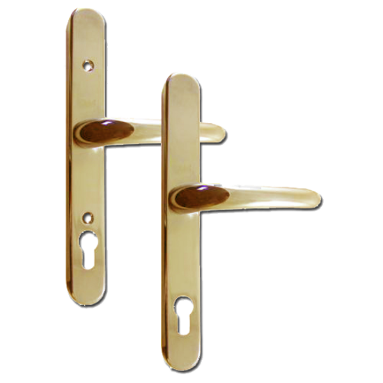 YALE UPVC Lever Door Furniture - Retro 92mm Centres GOLD Visi - Click Image to Close