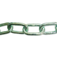 ENGLISH CHAIN Zinc Plated Welded Steel Chain 15m Chain - 6.5mm Link Diameter - ZP