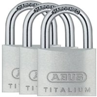 ABUS Titalium 64TI Series Open Shackle Padlock 40mm KA Triple Pack 64TI/40 Visi