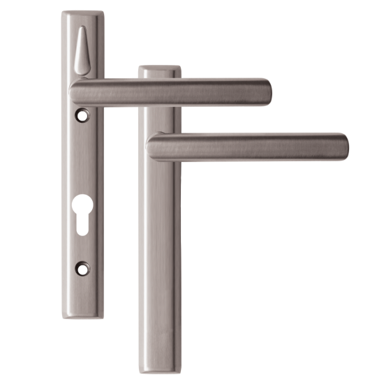 LOXTA Stealth Double Locking Lever Handle (Blank External) - 122mm 92PZ Brushed Silver - Click Image to Close