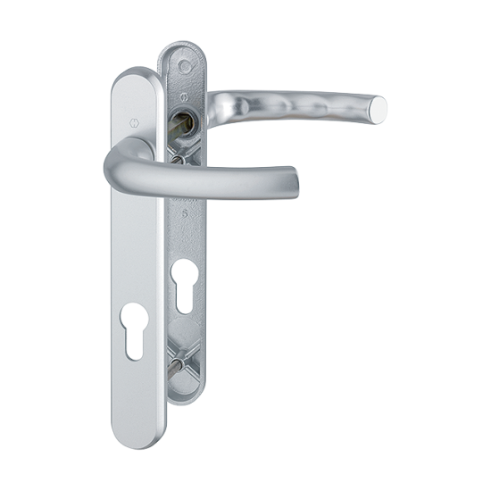 HOPPE Tokyo 92mm UPVC Lever Door Furniture 1710RH/3370N/3360N 92mm Centres Silver - Click Image to Close