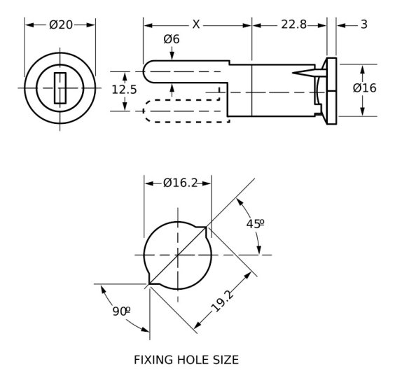 L&F 5607 Pedestal Lock Snap In Fixing - Click Image to Close