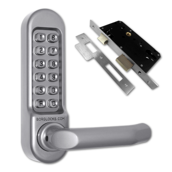 BORG LOCKS BL5003 Digital Lock With Inside Handle And Euro-Profile Lockcase BL5003SS - Click Image to Close