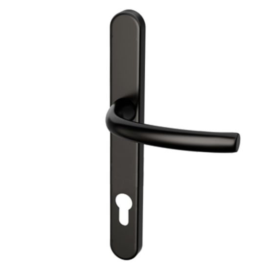 HOPPE Suited Lever/Lever Handle 240mm Backplate With 92mm Centres AR7550/3492 Black 50021369 - Click Image to Close