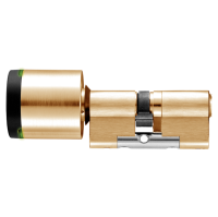 EVVA AirKey Euro Double Proximity - Key ICS Cylinder Sizes 97mm to 122mm Polished Brass