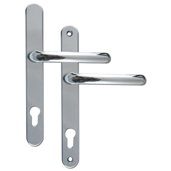 FAB & FIX Balmoral 92PZ Lever/Lever UPVC Furniture Silver - Click Image to Close