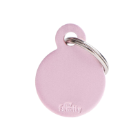 SILCA My Family Round Disc ID Tag With Split Ring Small Pink