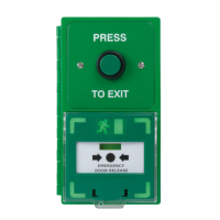ICS Dual Unit MCP110 Call Point With Green Stainless Steel Exit Button Vertical DBB-H-08-110-V