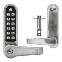 ASEC AS4300 Series Lever Operated Easy Code Change Digital Lock With Key Override & Optional Free Passage AS4309 Stainless Steel
