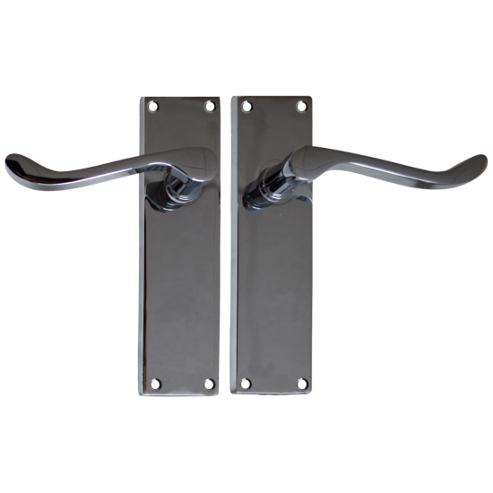 ASEC Vital Victorian Plate Mounted Scroll Lever Furniture 100mm CP Latch - Click Image to Close