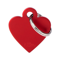 SILCA My Family Heart Shape ID Tag With Split Ring Small Red