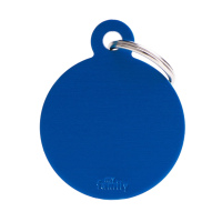 SILCA My Family Round Disc ID Tag With Split Ring Large Blue