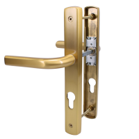 ASEC 70 Lever/Lever Door Furniture To Suit Ferco - 200mm Backplate Brushed Gold