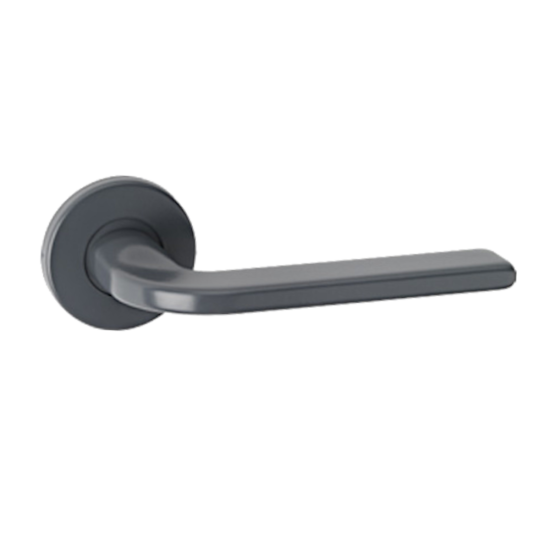 ASEC URBAN Utah Lever on Round Rose Door Furniture Slate Grey (Boxed) - Click Image to Close