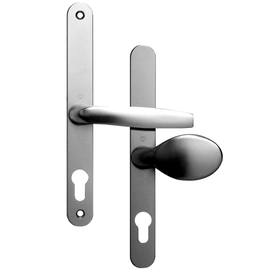 ASEC 68mm Lever Pad UPVC Door Furniture With Snib Polished Silver - Click Image to Close
