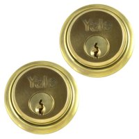 YALE 1122 Screw-In Cylinder PB KD Pair Boxed