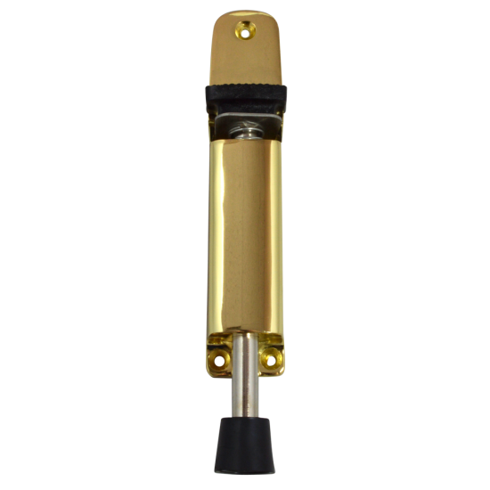 JEDO Foot Operated Door Holder 180mm x 37mm Polished Brass - Click Image to Close