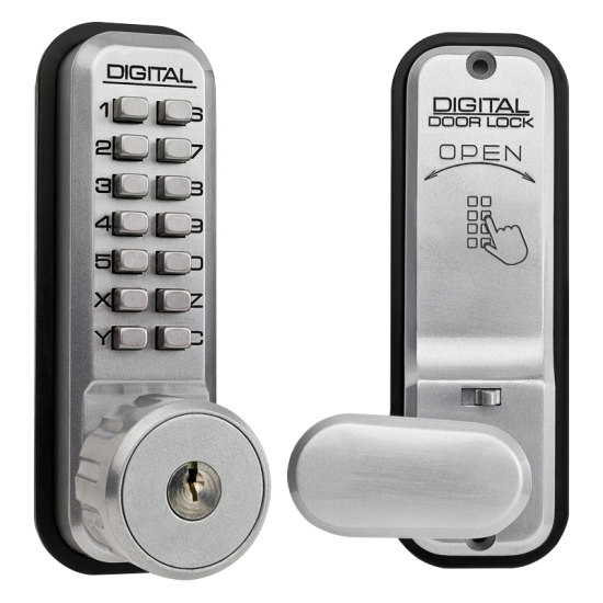 LOCKEY 2435K Series Digital Lock With Key Override & Holdback SC - Click Image to Close