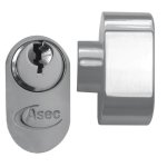 ASEC 5-Pin Oval Key & Turn Cylinder 60mm 30/T30 (25/10/T25) KD NP Visi
