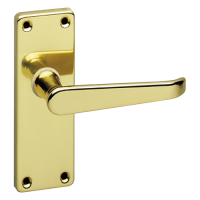 ASEC URBAN Classic Victorian Short Latch Lever on Plate Door Furniture Polished Brass (Visi)