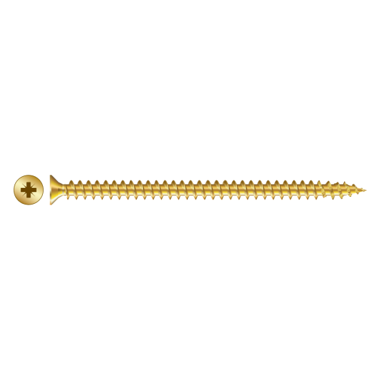 RAPIERSTAR Sharp Point Wood Screw - Countersunk 4.0mm x 50mm - YP (Qty 200) - Click Image to Close