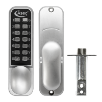 ASEC AS3300 Series Oval Knob Operated Easy Code Change Digital Lock With Optional Holdback & 60mm Latch AS3301 Satin Chrome