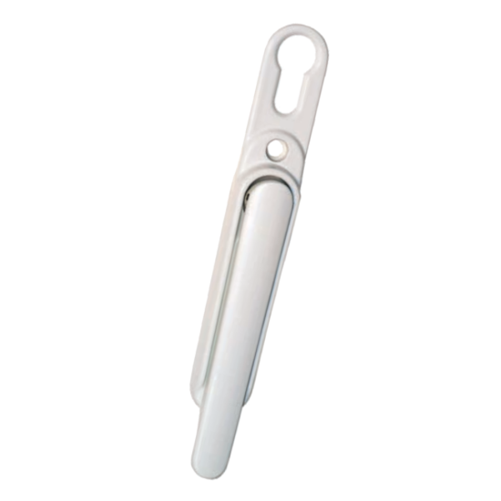 GREENTEQ Clearline Slimfold Bi-Fold Door Handle With Euro Cut Out White - Click Image to Close