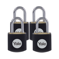 YALE Y110JB Brass Open Shackle Padlock - Pack of 4 Pack of 4