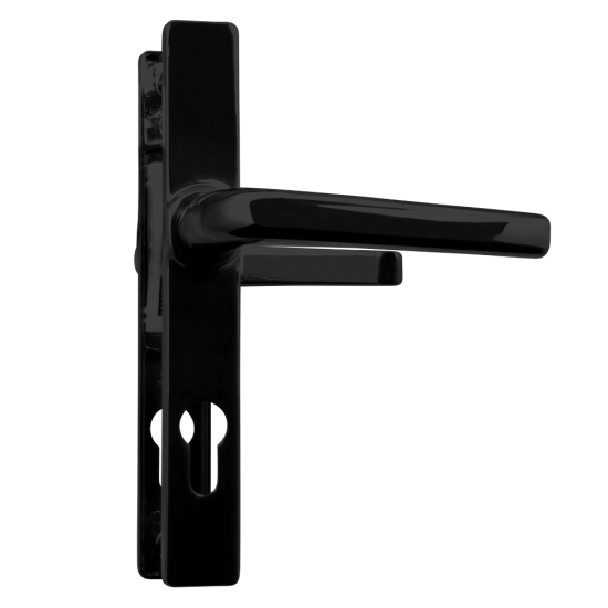 ASEC 70 Lever/Lever Door Furniture To Suit Ferco - 200mm Backplate Black - Click Image to Close