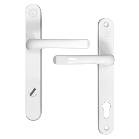 MILA Pro Secure PAS24 2 Star 240mm Lever/Lever Door Furniture White (Bagged) - Click Image to Close
