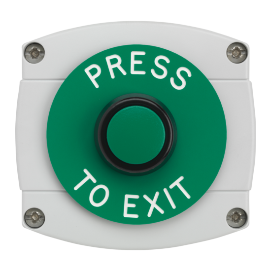 ASEC Surface Mounted Button `Press To Exit` - Click Image to Close