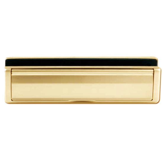 AVOCET Affinity UPVC Letter Box - 304mm Wide Gold - Click Image to Close