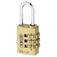 ABUS 165 Series Brass Combination Open Shackle Padlock 20mm 165/20 Visi