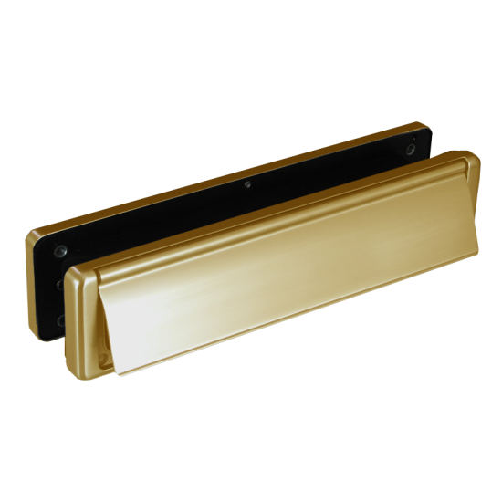 FAB & FIX Nu-Mail UPVC Letter Box 40-80 - 310mm Wide Gold - Click Image to Close