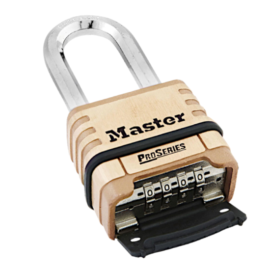 MASTER LOCK ProSeries 1175DLH Combination Padlock Long Shackle 57mm Brass Body Long Shackle - Click Image to Close