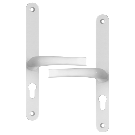 ASEC 48/87 Lever/Lever UPVC Furniture - 270mm Backplate White - Boxed - Click Image to Close