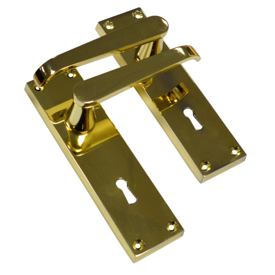 ASEC Vital Victorian Plate Mounted Straight Lever Furniture 150mm PB Lock - Click Image to Close