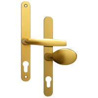 ASEC 68mm Lever Pad UPVC Door Furniture With Snib Polished Gold