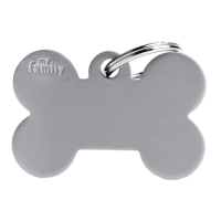 SILCA My Family Bone Shape ID Tag With Split Ring Large Grey