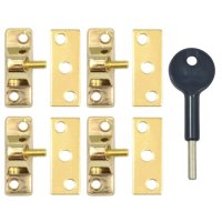 YALE 8K118 Casement Window Lock - 4 Pack PB 4 Locks + 1 Key Visi