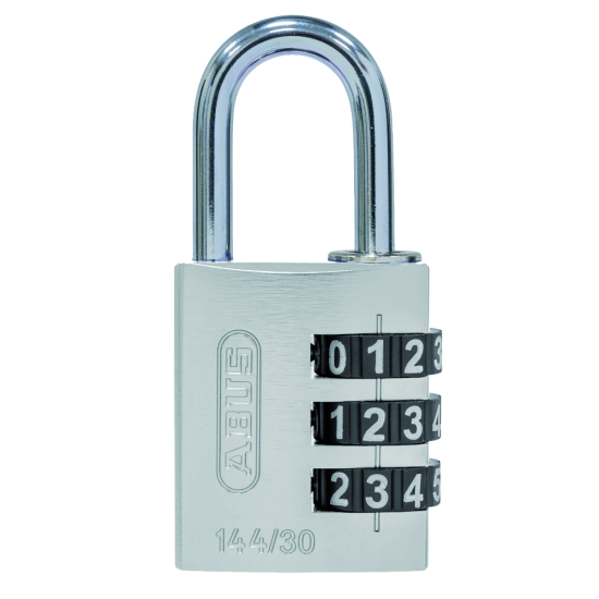 ABUS 144/30 Combination Padlock 30mm Body Silver - Click Image to Close