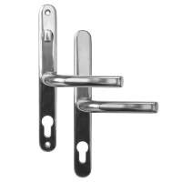 ASEC 68mm Lever UPVC Door Furniture With Snib Polished Silver