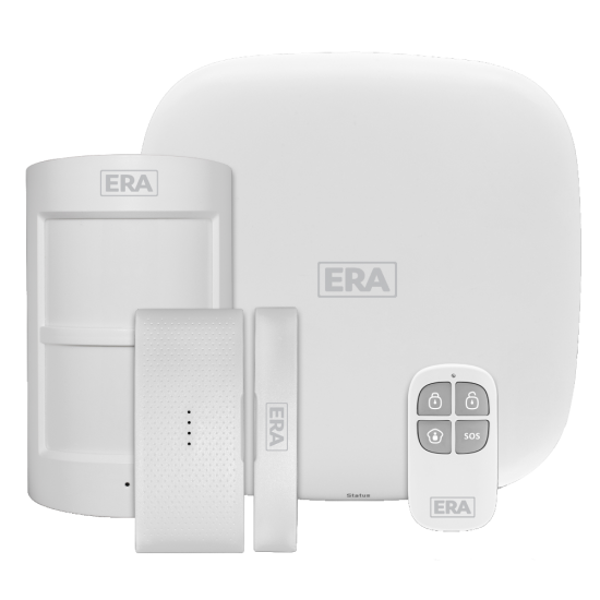 ERA HomeGuard Alarm Kit 1 Hub, 1 PIR, 1 Contact, 1 Remote - Click Image to Close