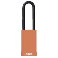 ABUS 74HB Series Long Shackle Lock Out Tag Out Coloured Aluminium Padlock Orange