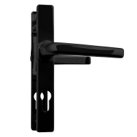 ASEC 70 Lever/Lever Door Furniture To Suit Ferco - 200mm Backplate Black